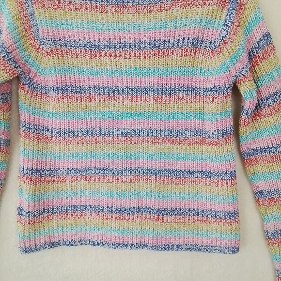 Philosophy Cotton Blend Knit‎ Sweater Size Small w/ Multicolored Stripes - Picture 8 of 11